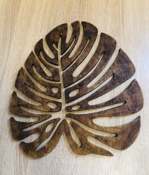 طرح برش لیزری تزئینی مونسترا برگ - laser cut decorative monstera leaf ve - برای دستگاه CNC چوب و لیزر (سی ان سی)