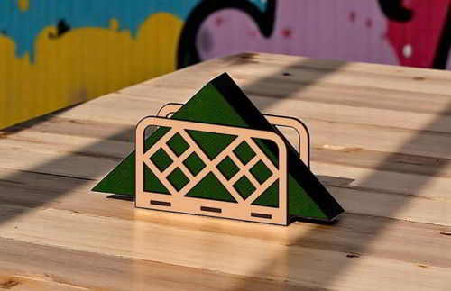 طرح جا دستی تزئینی برش لیزری جداکننده میز بافت - laser cut decorative napkin holder tissue table organizer - برای دستگاه CNC چوب و لیزر (سی ان سی)