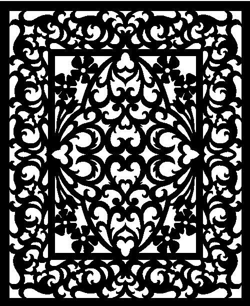 طرح برش لیزری الگوی تزئینی پانل صفحه - laser cut decorative pattern panel screen - برای دستگاه CNC چوب و لیزر (سی ان سی)
