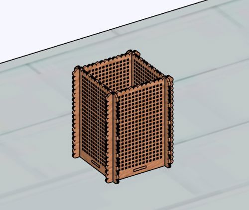 طرح جا مدادی تزئینی برش لیزری جعبه چوبی میلی‌متری - laser cut decorative pencil holder wood box 3mm ve - برای دستگاه CNC چوب و لیزر (سی ان سی)