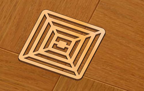 طرح زیرلیوانی مربعی تزئینی برش لیزری انتزاعی هندسی - laser cut decorative square coaster abstract geometric coasters - برای دستگاه CNC چوب و لیزر (سی ان سی)