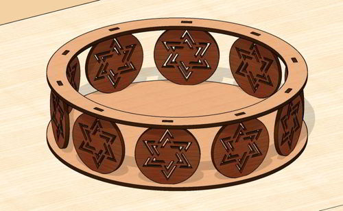 طرح سینی سبد میوه تزئینی برش لیزری - laser cut decorative tray fruit basket ve - برای دستگاه CNC چوب و لیزر (سی ان سی)