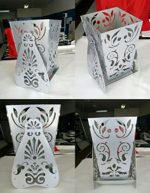 طرح گلدان تزئینی برش لیزری جعبه گل با پایه پایه - laser cut decorative vase flower box with stand - برای دستگاه CNC چوب و لیزر (سی ان سی)