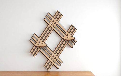 طرح قفسه دیواری تزئینی برش لیزری قاب - laser cut decorative wall hanging shelf - برای دستگاه CNC چوب و لیزر (سی ان سی)