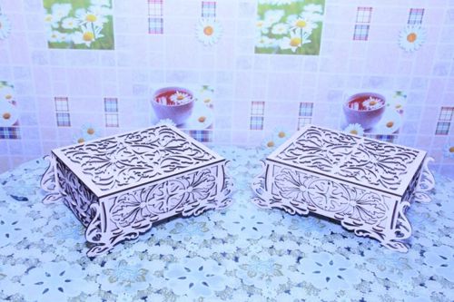 طرح جعبه چوبی تزئینی برش لیزری - laser cut decorative wood box ve - برای دستگاه CNC چوب و لیزر (سی ان سی)