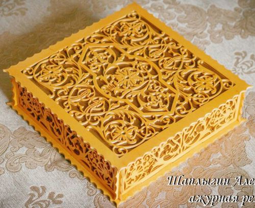 طرح قالب جعبه چوبی تزئینی برش لیزری - laser cut decorative wood box template - برای دستگاه CNC چوب و لیزر (سی ان سی)