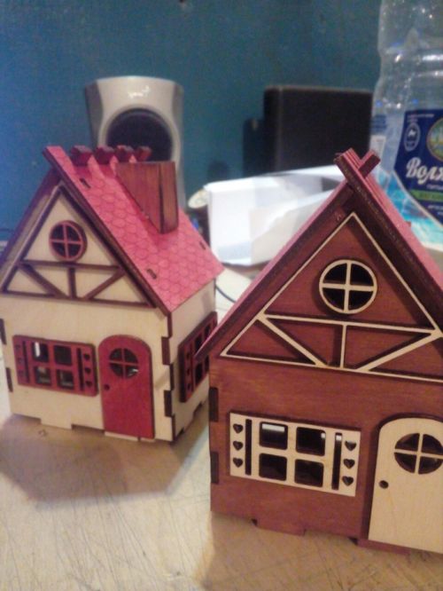 طرح برش لیزری تزئینی خانه چوبی - laser cut decorative wooden house ve - برای دستگاه CNC چوب و لیزر (سی ان سی)