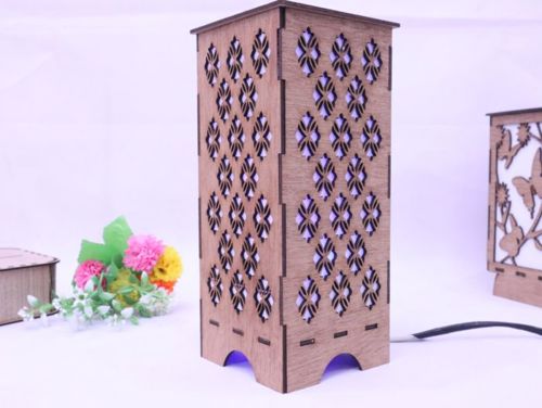 طرح چراغ خواب چوبی تزئینی برش لیزری میلی‌متری وسیله ساخت - laser cut decorative wooden night lamp 3mm ve - برای دستگاه CNC چوب و لیزر (سی ان سی)