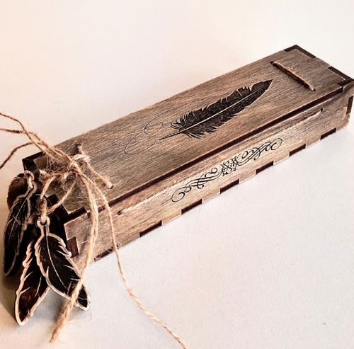 طرح جعبه هدیه خودکار چوبی تزئینی برش لیزری با حکاکی - laser cut decorative wooden pen gift box with engraving ve - برای دستگاه CNC چوب و لیزر (سی ان سی)