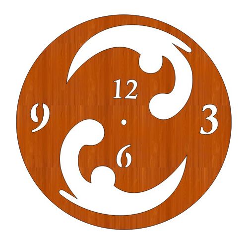 طرح ساعت دیواری چوبی تزئینی برش لیزری - laser cut decorative wooden wall clock ve - برای دستگاه CNC چوب و لیزر (سی ان سی)