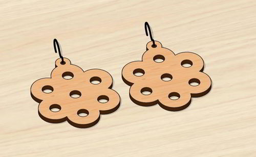 طرح گوشواره تزئینی برش لیزری روز ولنتاین - laser cut decor earrings valentine day ve - برای دستگاه CNC چوب و لیزر (سی ان سی)