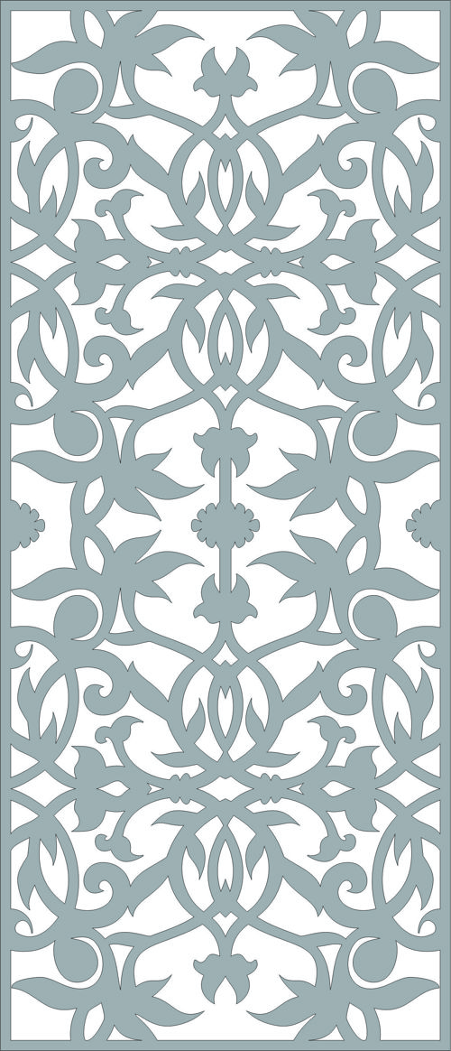 طرح برش لیزری دکور یکپارچه گل شبکه استنسیل قالب - laser cut decor seamless floral lattice stencil - برای دستگاه CNC چوب و لیزر (سی ان سی)