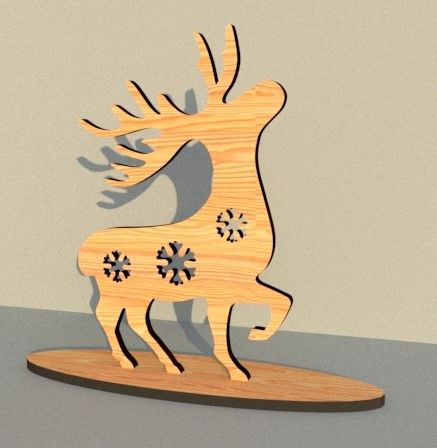 طرح برش لیزری گوزن - laser cut deer - برای دستگاه CNC چوب و لیزر (سی ان سی)