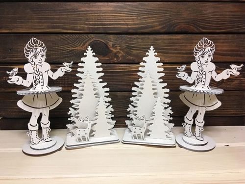 طرح میز گوزن برش لیزری دکوراسیون - laser cut deer table decor ve - برای دستگاه CNC چوب و لیزر (سی ان سی)