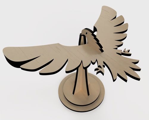 طرح برش لیزری مدل پرنده چوبی - laser cut design wooden bird model - برای دستگاه CNC چوب و لیزر (سی ان سی)