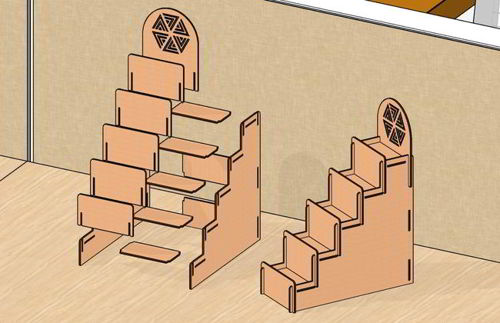 طرح قفسه های سازمان دهانه رومیزی برش لیزری پایه نمایشگر - laser cut desktop organizer shelves display stand - برای دستگاه CNC چوب و لیزر (سی ان سی)