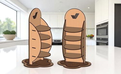 طرح پایه نمایشگر برش لیزری قفسه چوبی سازماندهنده - laser cut display stand shelf wood organizer ve - برای دستگاه CNC چوب و لیزر (سی ان سی)