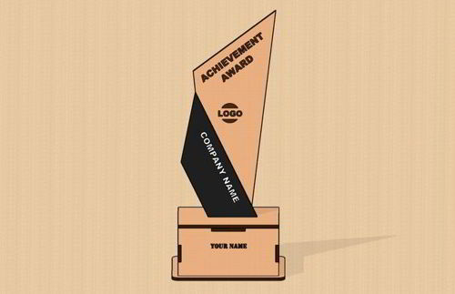 طرح برش لیزری برش برجسته برجسته برجسته برجسته برجسته برجسته برجسته - laser cut distinguished achievement award trophy ve - برای دستگاه CNC چوب و لیزر (سی ان سی)