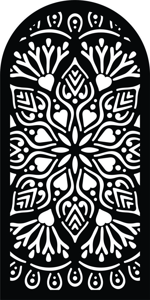 طرح برش لیزری جداکننده یکپارچه گلدار گلدار شبکه استنسیل الگو - laser cut divider seamless floral floral lattice stencil pattern - برای دستگاه CNC چوب و لیزر (سی ان سی)