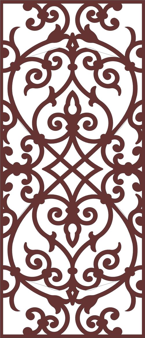 طرح جداکننده برش لیزری درز گل شبکه پانل پرده - laser cut divider seamless floral lattice panel - برای دستگاه CNC چوب و لیزر (سی ان سی)