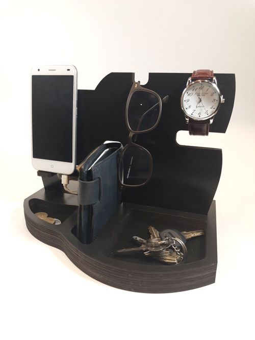 طرح ایستگاه اتاقک برش لیزری چوبی مردان سازماندهنده - laser cut docking station wooden men organizer ve - برای دستگاه CNC چوب و لیزر (سی ان سی)