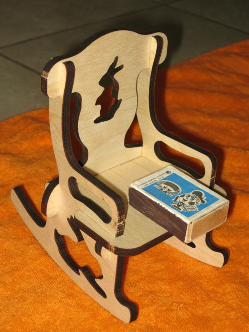 طرح صندلی عروسکی برش لیزری میلی‌متری - laser cut doll chair 6mm - برای دستگاه CNC چوب و لیزر (سی ان سی)