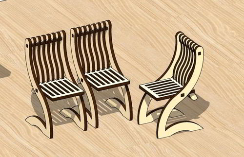 طرح خانه عروسکی برش لیزری مینی فانتزی صندلی اسباب بازی - laser cut dollhouse mini fancy chair toy - برای دستگاه CNC چوب و لیزر (سی ان سی)