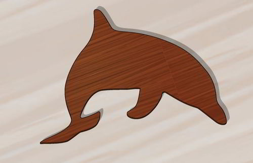 طرح برش لیزری چوب دلفین دوبعدی شکل - laser cut dolphin wood 2d shape - برای دستگاه CNC چوب و لیزر (سی ان سی)