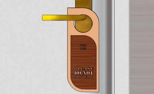 طرح تابلوی درب مزاحمت با برش لیزری - laser cut do not disturb door sign ve - برای دستگاه CNC چوب و لیزر (سی ان سی)