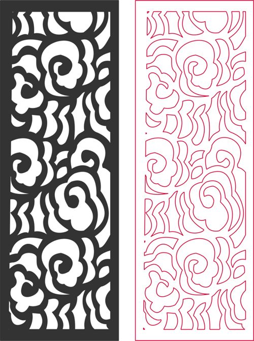 طرح پنل درب برش لیزری الگو - laser cut door panel pattern - برای دستگاه CNC چوب و لیزر (سی ان سی)