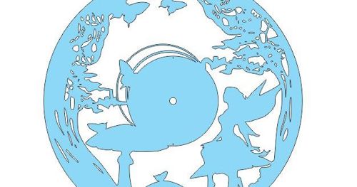 طرح برش لیزری ساعت دیواری پری - laser cut drawing fairy wall clock - برای دستگاه CNC چوب و لیزر (سی ان سی)