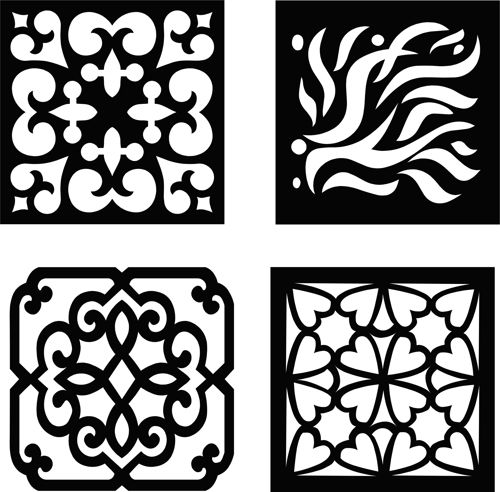 طرح laser-cut-drawing-room-floral-lattice-stencil-floral-seamless-panels-set