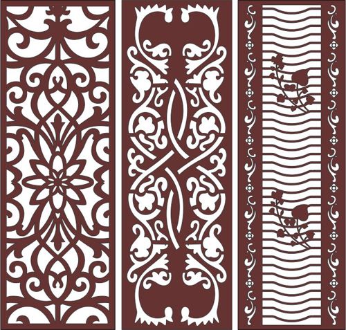 طرح گل دار درز برش لیزری اتاق طراحی - laser cut drawing room jali floral seamless designs - برای دستگاه CNC چوب و لیزر (سی ان سی)