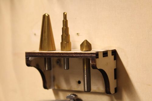 طرح نگهدارنده مته برش لیزری دیواری نصب - laser cut drill holder wall mount - برای دستگاه CNC چوب و لیزر (سی ان سی)