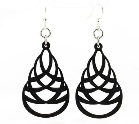 طرح گوشواره قطره ای برش لیزری طرح - laser cut drop earring design - برای دستگاه CNC چوب و لیزر (سی ان سی)