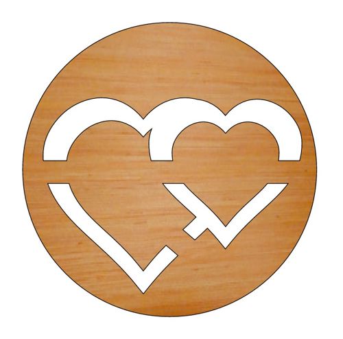 طرح برش لیزری دو قلب روز ولنتاین برچسب گرد چوبی جاکلیدی - laser cut dual heart valentine day round tag wooden keychain ve - برای دستگاه CNC چوب و لیزر (سی ان سی)