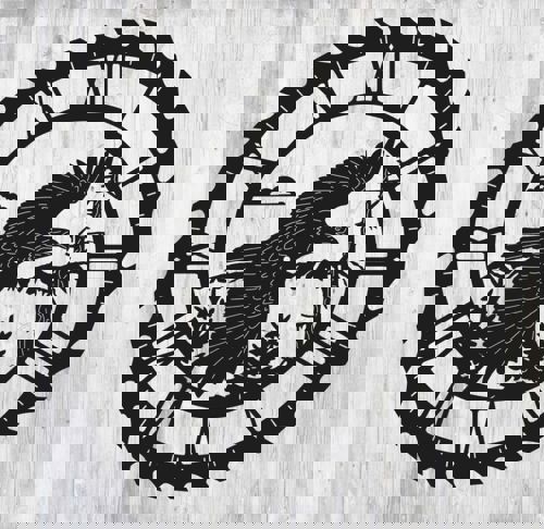 طرح ساعت عقاب برش لیزری - laser cut eagle clock ve - برای دستگاه CNC چوب و لیزر (سی ان سی)