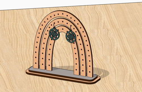 طرح برش لیزری گوشواره نگهدارنده جواهرات پایه - laser cut earring holder jewelry stand ve - برای دستگاه CNC چوب و لیزر (سی ان سی)