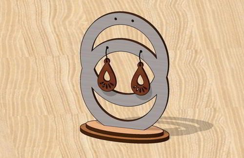 طرح گوشواره برش لیزری جواهرات پایه - laser cut earring jewelry stand - برای دستگاه CNC چوب و لیزر (سی ان سی)