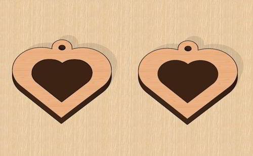 طرح گوشواره برش لیزری قلب ولنتاین هدیه - laser cut earrings heart valentine gift ve - برای دستگاه CNC چوب و لیزر (سی ان سی)
