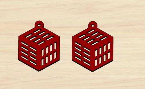 طرح گوشواره آویز برش لیزری روز ولنتاین - laser cut earrings pendant valentine day - برای دستگاه CNC چوب و لیزر (سی ان سی)