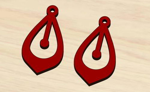 طرح گوشواره گل - laser cut earrings stud valentine gift ve - برای دستگاه CNC چوب و لیزر (سی ان سی)
