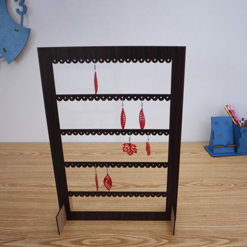طرح گوشواره برش لیزری پایه ساده mdf 3mm - laser cut earring stand simple base mdf 3mm - برای دستگاه CNC چوب و لیزر (سی ان سی)