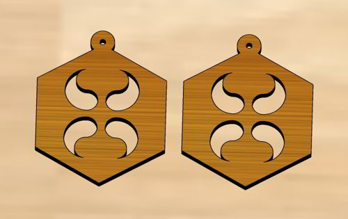 طرح گوشواره‌های برش لیزری چوب - laser cut earrings wood ve - برای دستگاه CNC چوب و لیزر (سی ان سی)