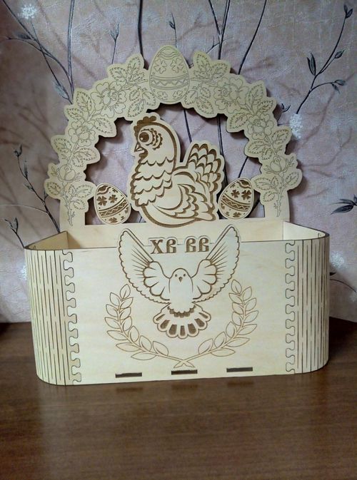 طرح جعبه عید عید برش لیزری مرغ عید عید با تخم مرغ تخم - laser cut easter box easter chicken with eggs ve - برای دستگاه CNC چوب و لیزر (سی ان سی)