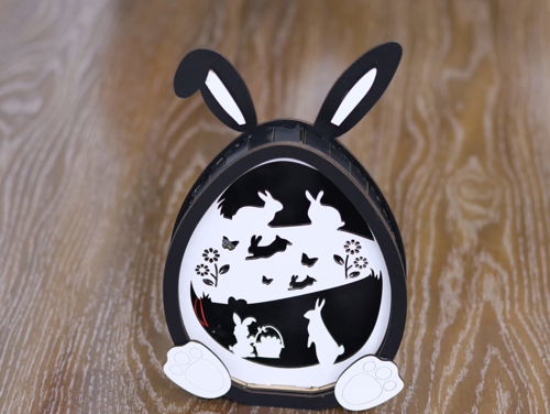 طرح لامپ برش لیزری خرگوش عید خروس لایه میلی متری - laser cut easter bunny lamp layered 3mm - برای دستگاه CNC چوب و لیزر (سی ان سی)