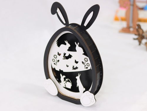 طرح لامپ برش لیزری خرگوش عید عید لایه میلی متری - laser cut easter bunny lamp layered 3mm ve - برای دستگاه CNC چوب و لیزر (سی ان سی)