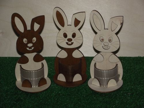 طرح برش لیزری خرگوش عید خرگوش مداد نگهدارنده میز سازماندهنده - laser cut easter bunny pencil holder desk organizer 2 ve - برای دستگاه CNC چوب و لیزر (سی ان سی)