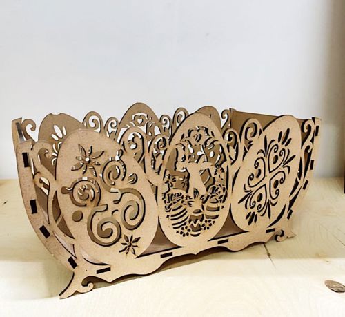 طرح سبد تخم مرغ عید پاک برش لیزری هزینه - laser cut easter egg basket ve - برای دستگاه CNC چوب و لیزر (سی ان سی)