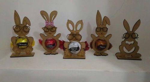 طرح نگهدارنده تخم مرغ عید پاک برش لیزری پایه خرگوش - laser cut easter egg holder stand rabbit - برای دستگاه CNC چوب و لیزر (سی ان سی)